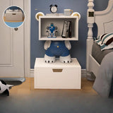 Cartoon White Resin Wood Open Storage Kids Nightstand Image - 18