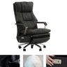 Casters Orange Reclining Leather Swivel Office Chair Image - 2