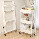 Casual 3-Tier Rolling Foldable Steel Bookcase Cart Image - 9