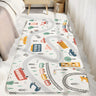 Casual Abstract Long Strip Sherpa Non-slip Area Rug Image - 2