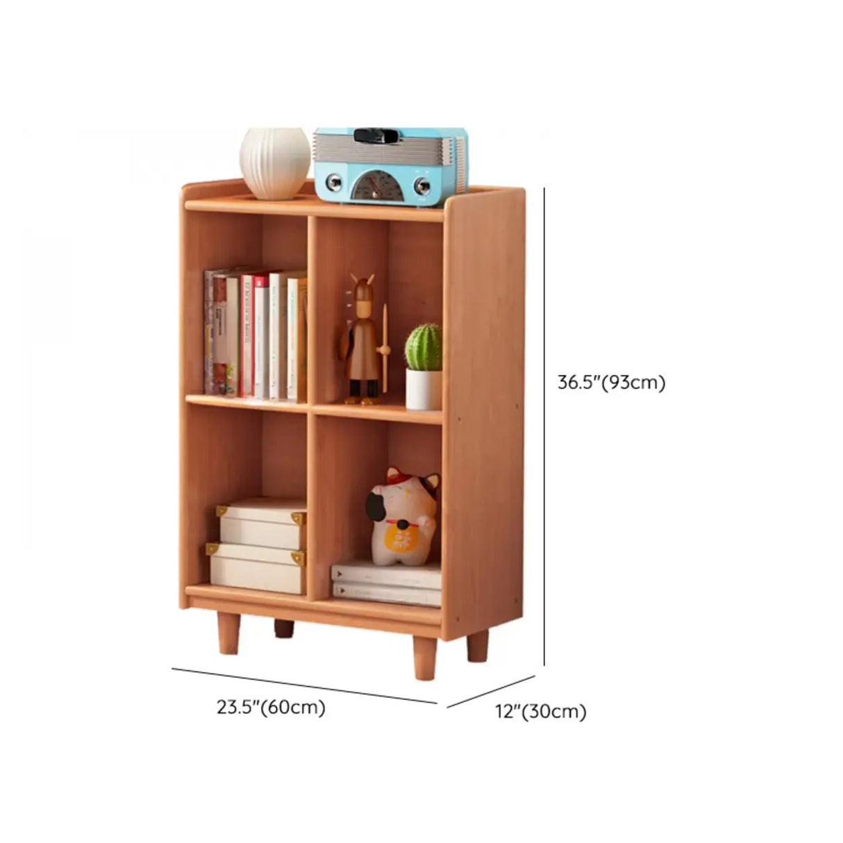 Casual Adjustable Shelves Wooden Closed Back Bookcase 