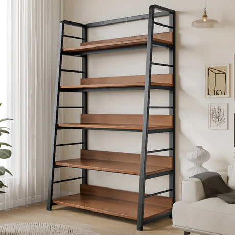 Casual Alloy Open Back 5-Tier Etagere Storage Bookshelf Image - 1
