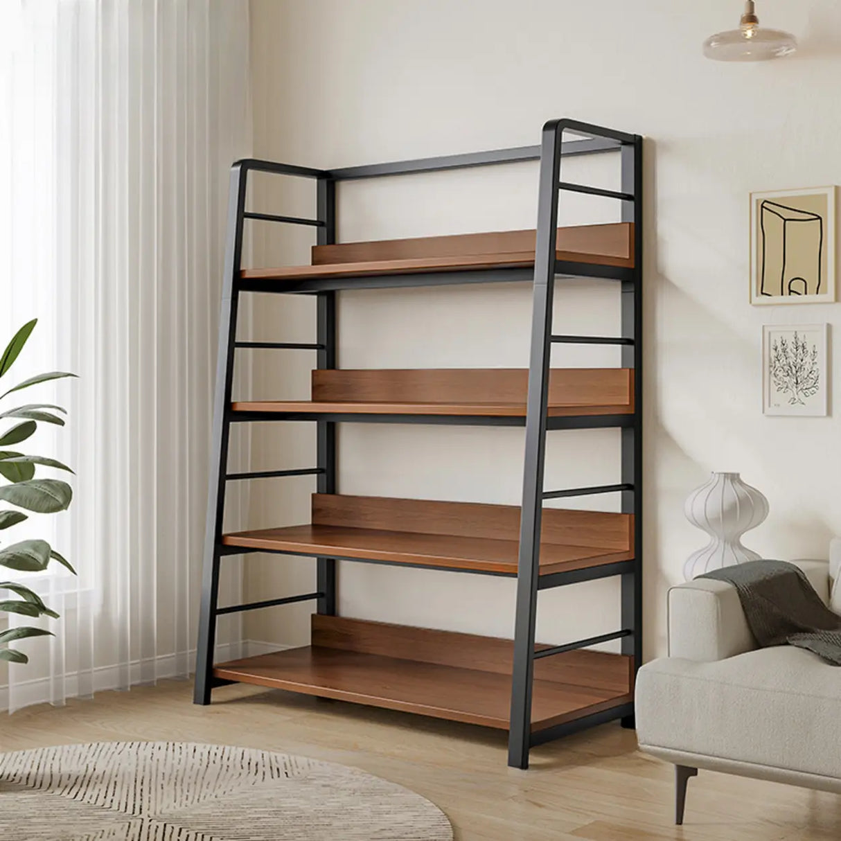 Casual Alloy Open Back 5-Tier Etagere Storage Bookshelf Image - 18