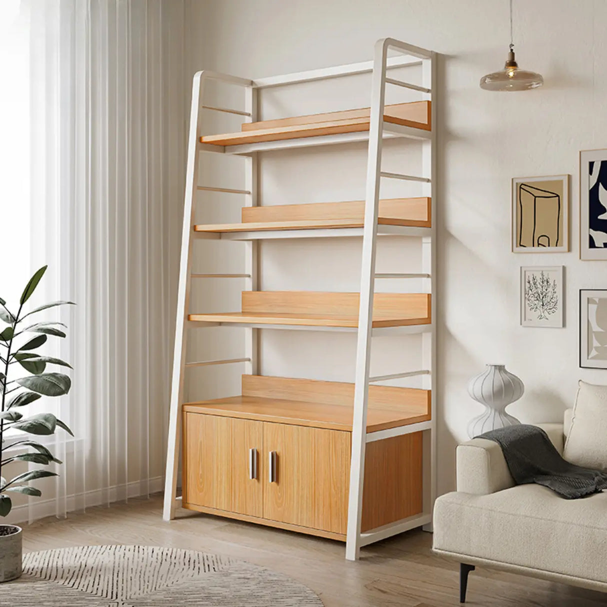 Casual Alloy Open Back 5-Tier Etagere Storage Bookshelf Image - 23