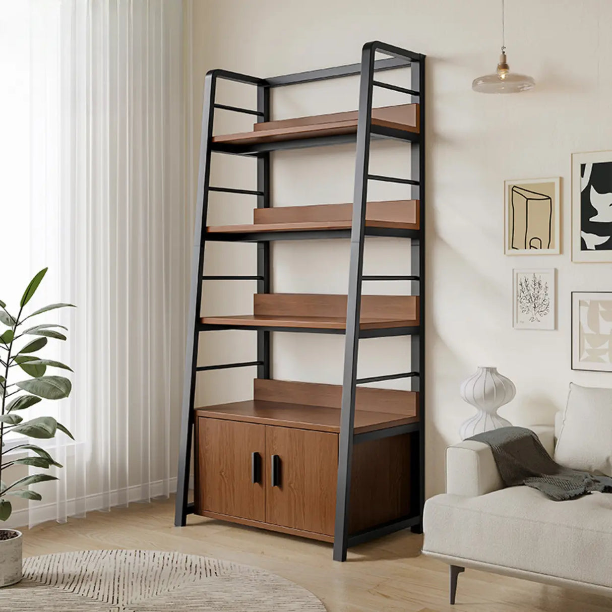 Casual Alloy Open Back 5-Tier Etagere Storage Bookshelf Image - 25