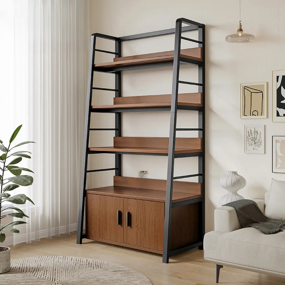 Casual Alloy Open Back 5-Tier Etagere Storage Bookshelf Image - 26