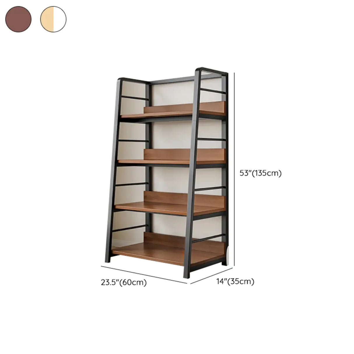 Casual Alloy Open Back 5-Tier Etagere Storage Bookshelf 