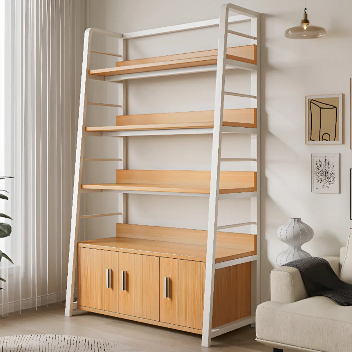 Casual Alloy Open Back 5-Tier Etagere Storage Bookshelf Image - 3