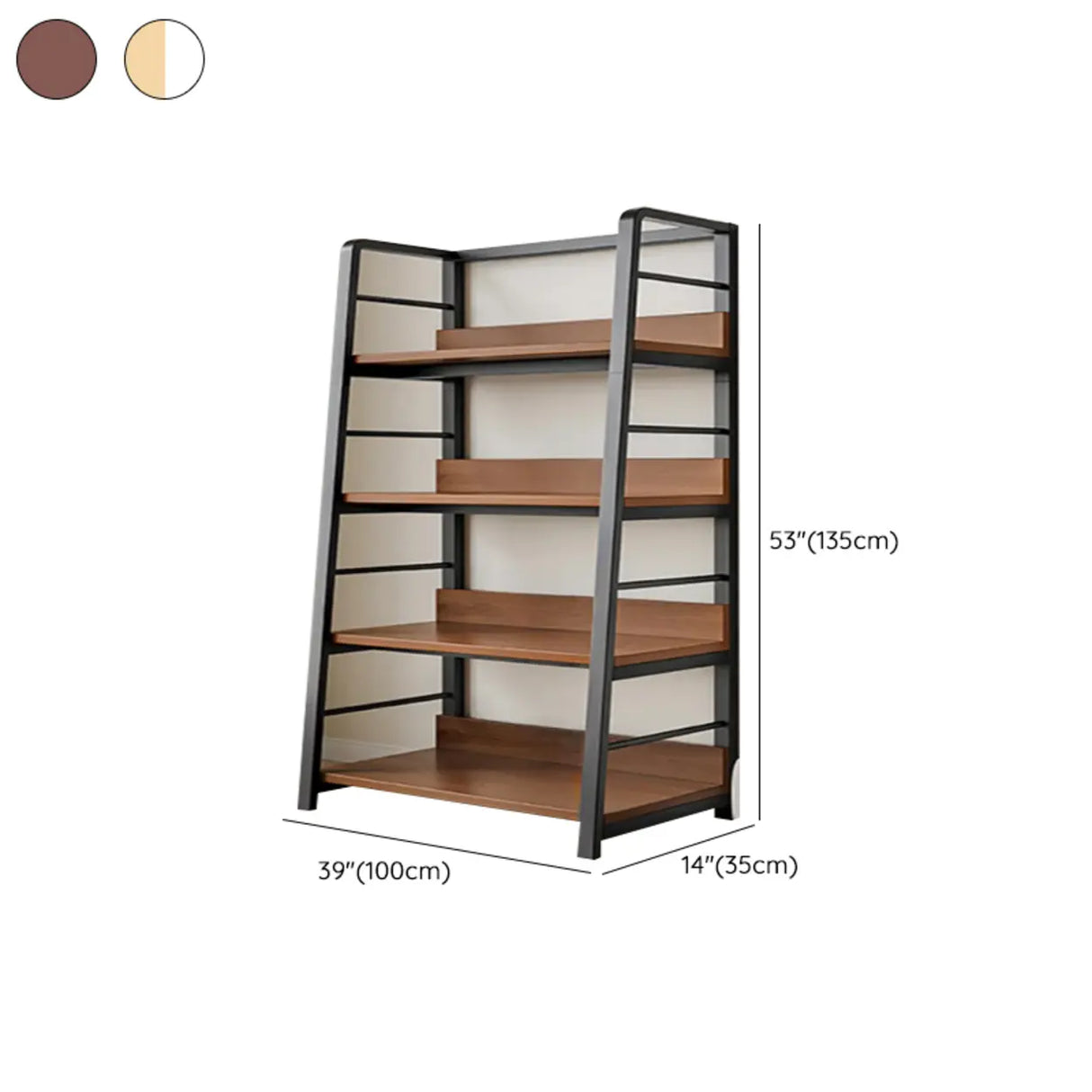 Casual Alloy Open Back 5-Tier Etagere Storage Bookshelf Image - 32