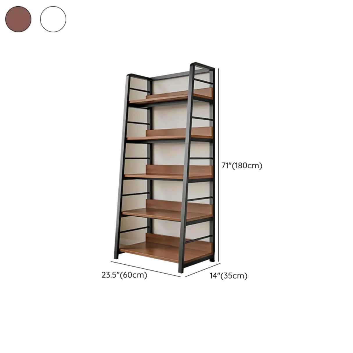 Casual Alloy Open Back 5-Tier Etagere Storage Bookshelf Image - 34