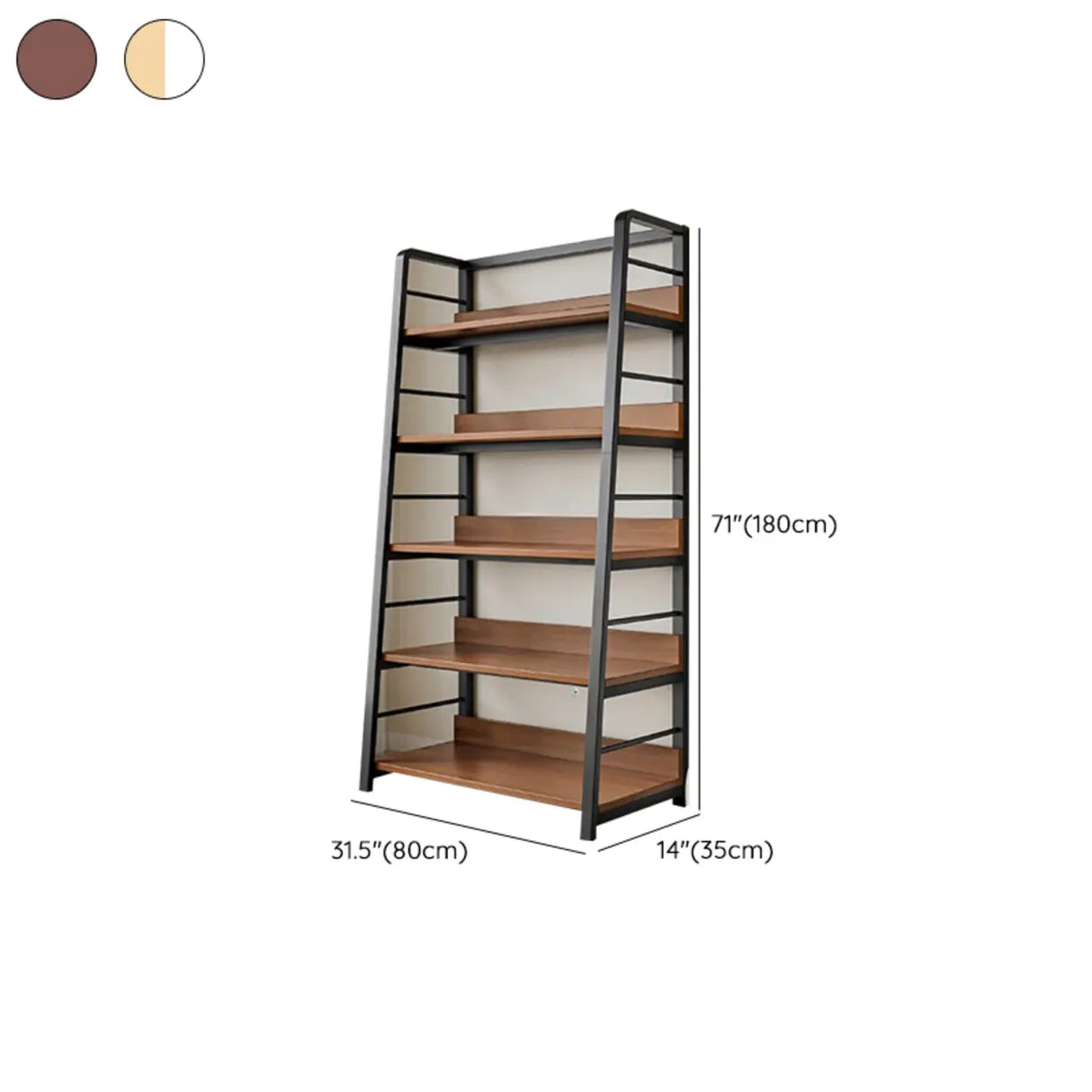 Casual Alloy Open Back 5-Tier Etagere Storage Bookshelf Image - 35