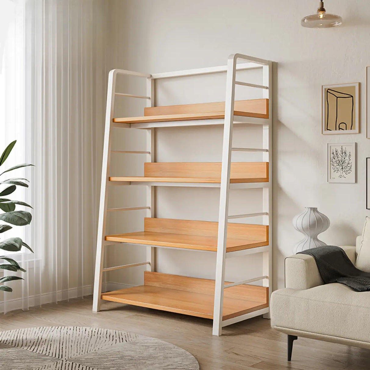 Casual Alloy Open Back 5-Tier Etagere Storage Bookshelf Image - 4