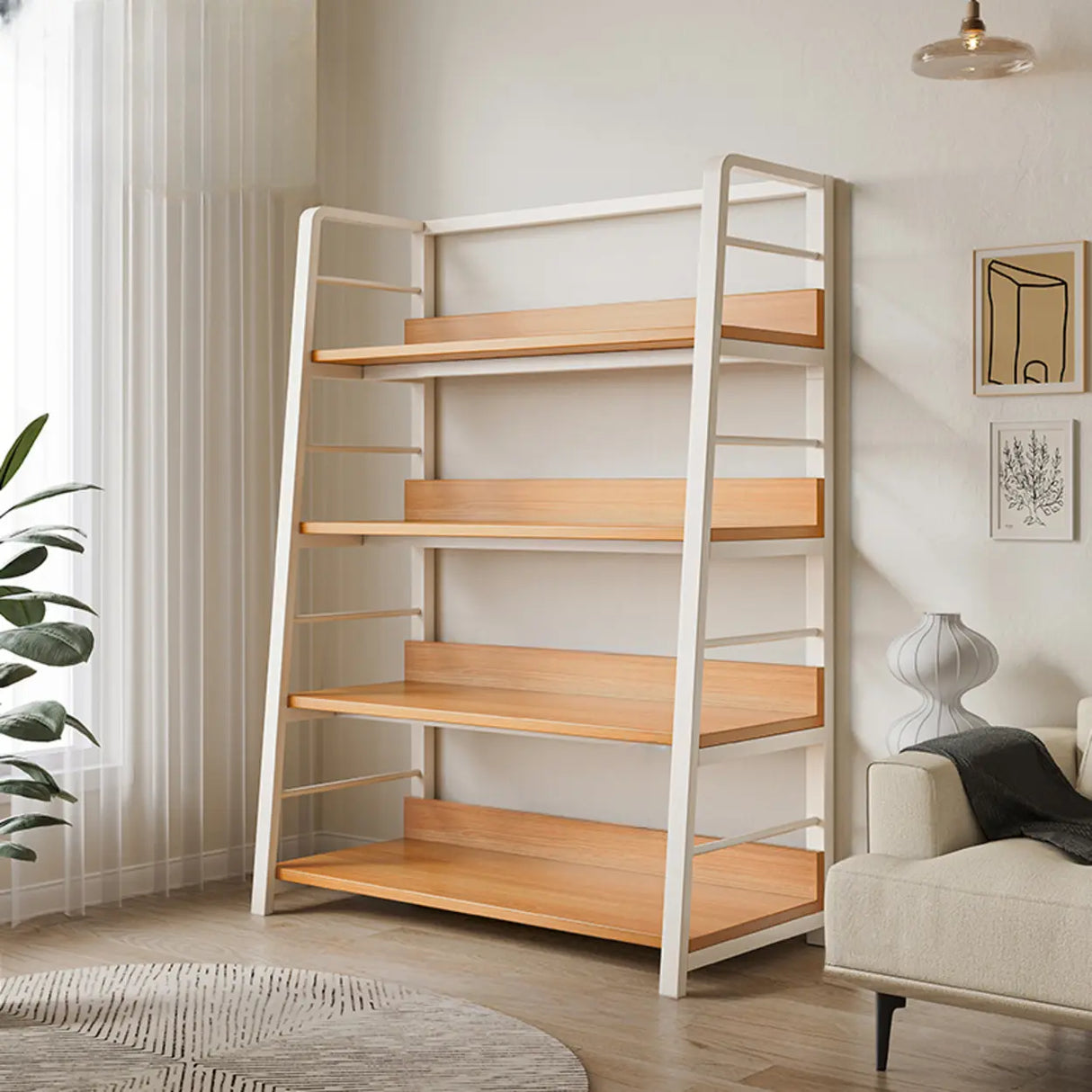 Casual Alloy Open Back 5-Tier Etagere Storage Bookshelf Image - 5