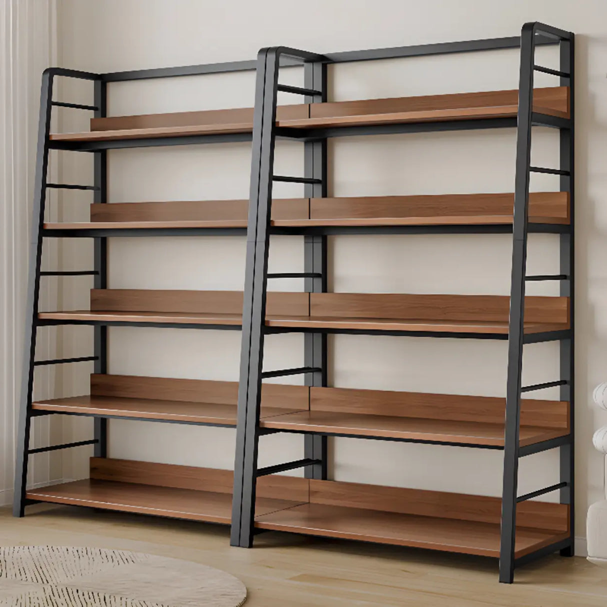 Casual Alloy Open Back 5-Tier Etagere Storage Bookshelf Image - 6