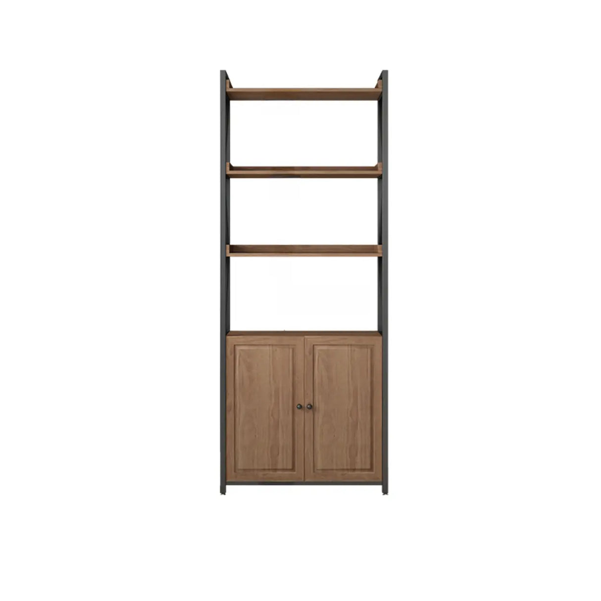 Casual Auburn Metal Frame Wooden Display Bookshelf Image - 12