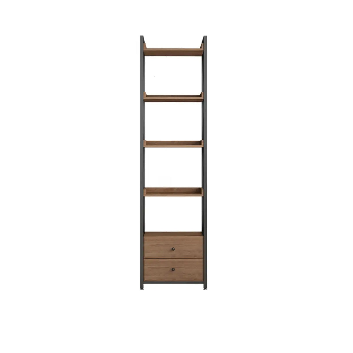 Casual Auburn Metal Frame Wooden Display Bookshelf Image - 2