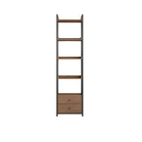 Casual Auburn Metal Frame Wooden Display Bookshelf Image - 2
