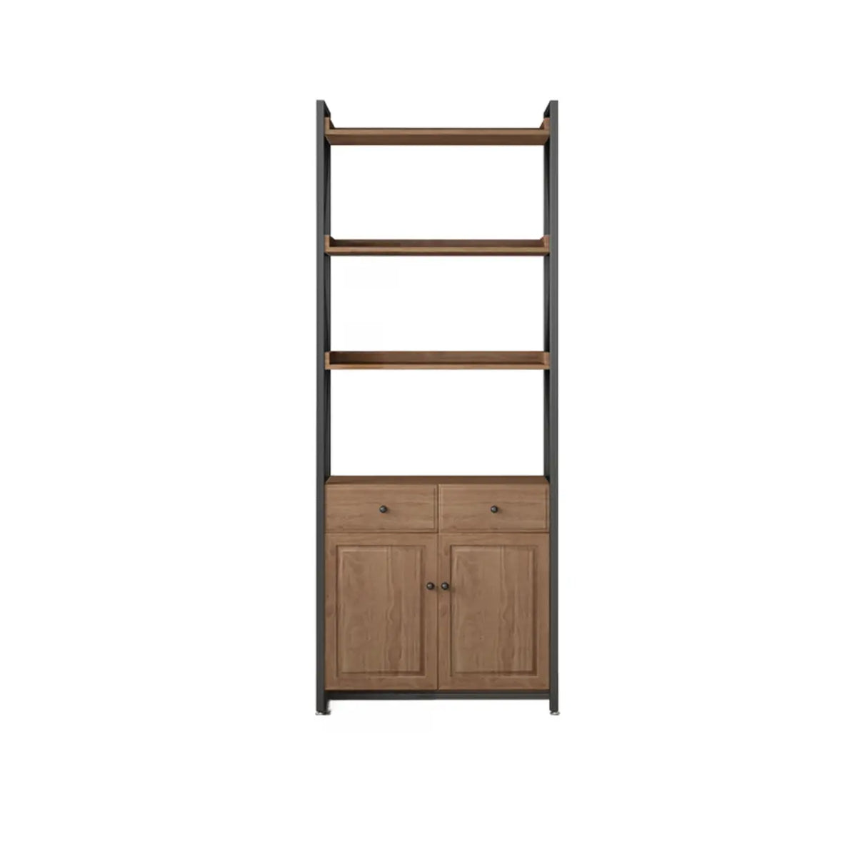 Casual Auburn Metal Frame Wooden Display Bookshelf Image - 20
