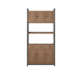 Casual Auburn Metal Frame Wooden Display Bookshelf Image - 21