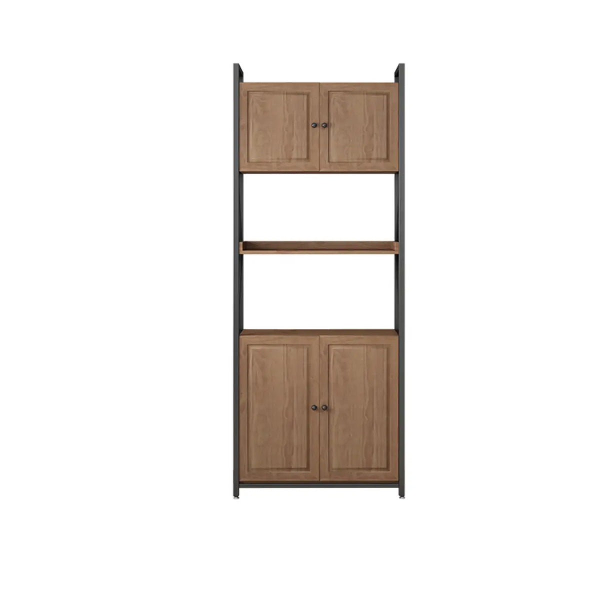 Casual Auburn Metal Frame Wooden Display Bookshelf Image - 23