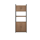 Casual Auburn Metal Frame Wooden Display Bookshelf Image - 23