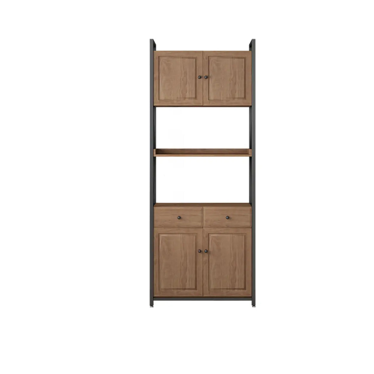 Casual Auburn Metal Frame Wooden Display Bookshelf Image - 27
