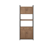 Casual Auburn Metal Frame Wooden Display Bookshelf Image - 27