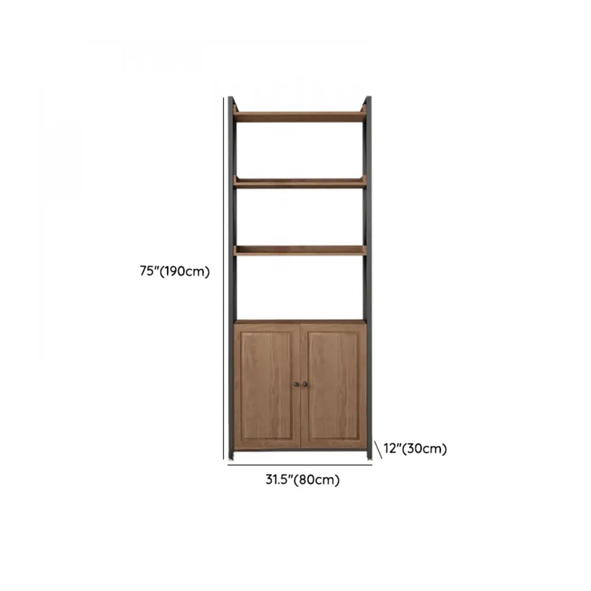 Casual Auburn Metal Frame Wooden Display Bookshelf Image - 30