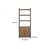 Casual Auburn Metal Frame Wooden Display Bookshelf Image - 30