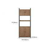 Casual Auburn Metal Frame Wooden Display Bookshelf Image - 37