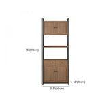 Casual Auburn Metal Frame Wooden Display Bookshelf Image - 38