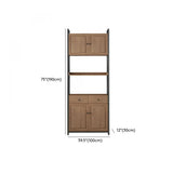 Casual Auburn Metal Frame Wooden Display Bookshelf Image - 40
