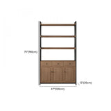 Casual Auburn Metal Frame Wooden Display Bookshelf Image - 41