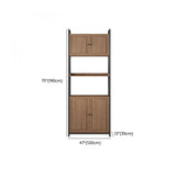 Casual Auburn Metal Frame Wooden Display Bookshelf Image - 42