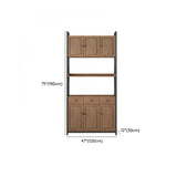 Casual Auburn Metal Frame Wooden Display Bookshelf Image - 43
