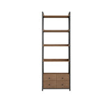 Casual Auburn Metal Frame Wooden Display Bookshelf Image - 4