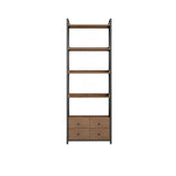 Casual Auburn Metal Frame Wooden Display Bookshelf Image - 8