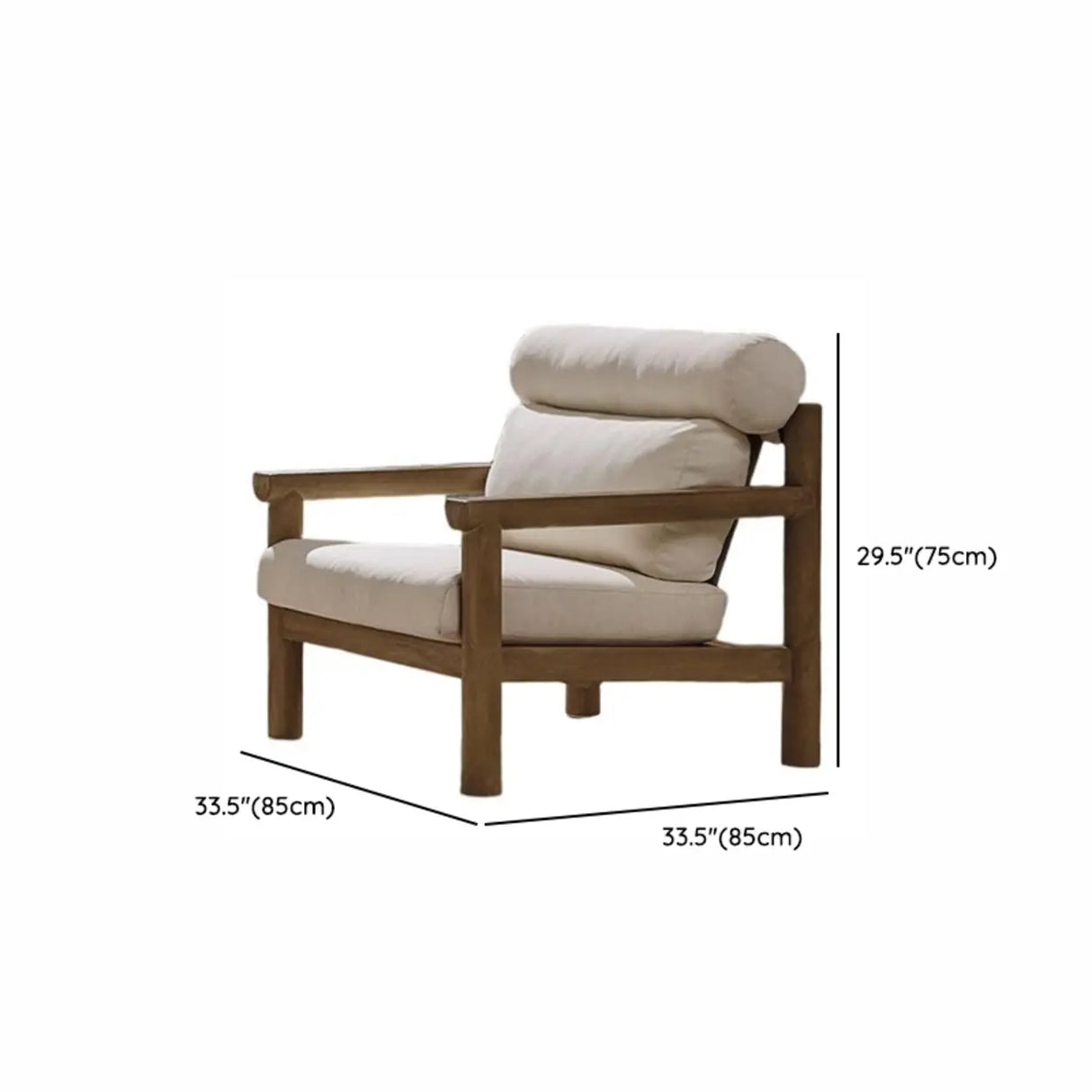 Casual Beige Outdoor Natural Wood Sectional Sofa Set 