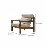 Casual Beige Outdoor Natural Wood Sectional Sofa Set #size