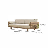 Casual Beige Outdoor Natural Wood Sectional Sofa Set Image - 8