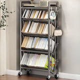 Casual Beige Steel Open Sliding Display Bookshelf Image - 29