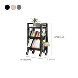 Casual Beige Steel Open Sliding Display Bookshelf #size