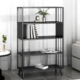 Casual Black Frame Vertical Rectangle Storage Bookcase Image - 1