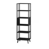 Casual Black Frame Vertical Rectangle Storage Bookcase Image - 12