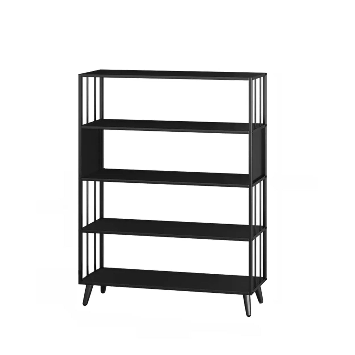 Casual Black Frame Vertical Rectangle Storage Bookcase Image - 13