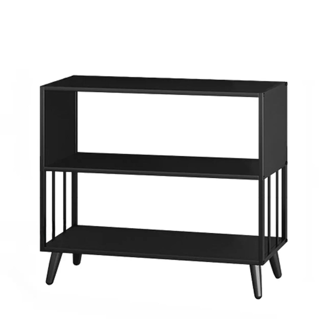 Casual Black Frame Vertical Rectangle Storage Bookcase Image - 15