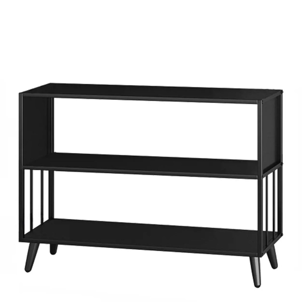 Casual Black Frame Vertical Rectangle Storage Bookcase Image - 16