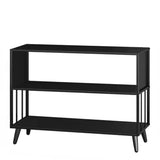 Casual Black Frame Vertical Rectangle Storage Bookcase Image - 16