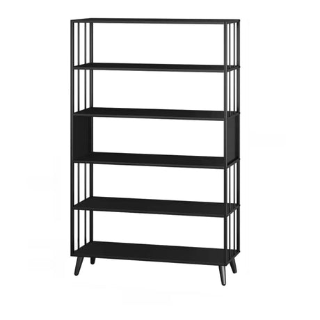 Casual Black Frame Vertical Rectangle Storage Bookcase Image - 2