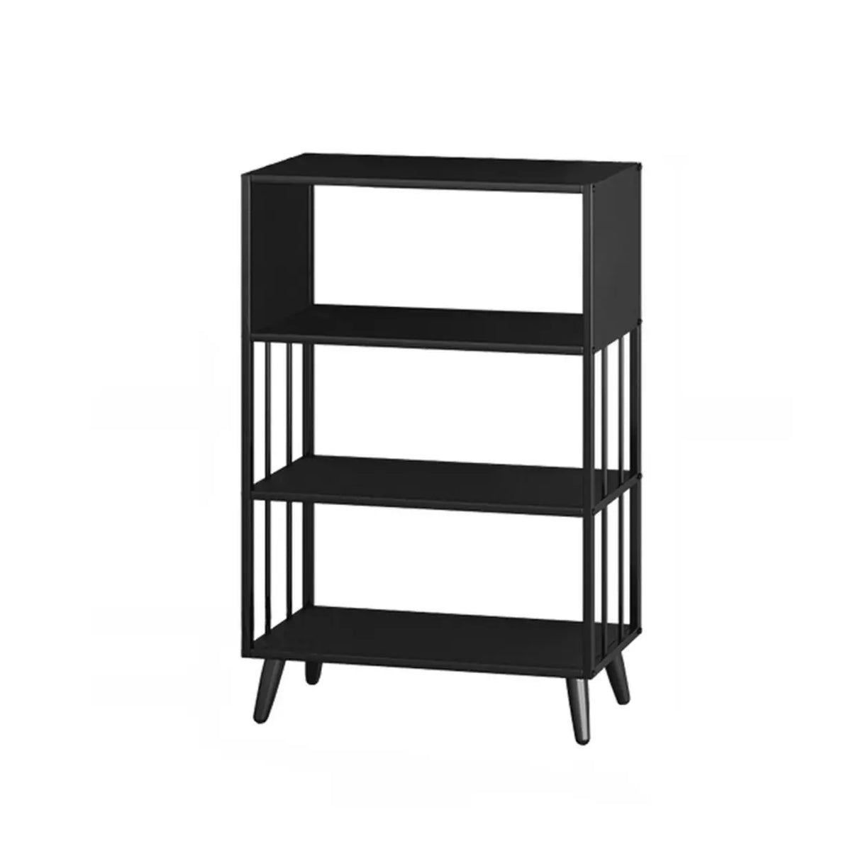 Casual Black Frame Vertical Rectangle Storage Bookcase Image - 20